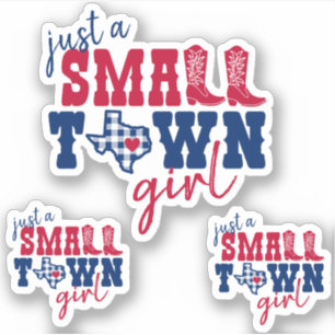 Sticker Set 3 Just a Small Town Girl Texas Custom-Cut