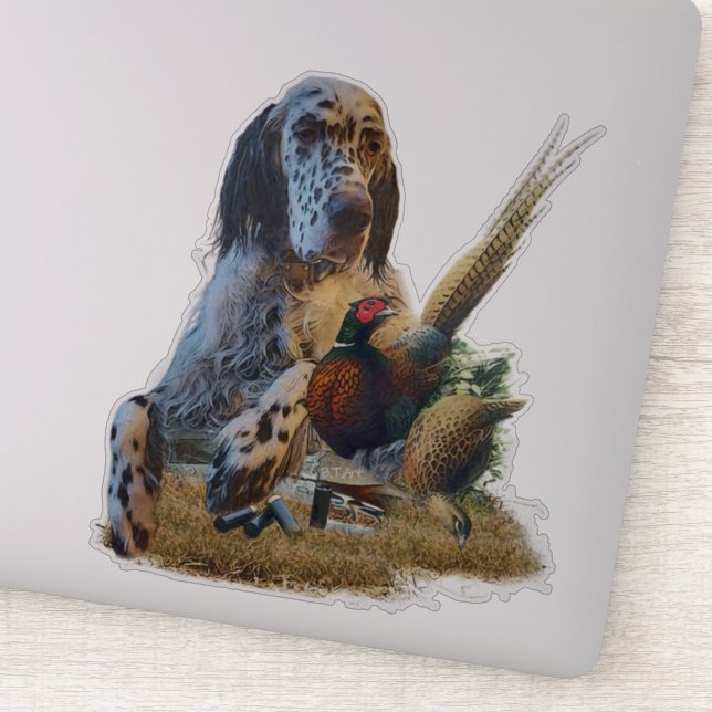 Sticker Set anglais avec faisans, art (Détail)