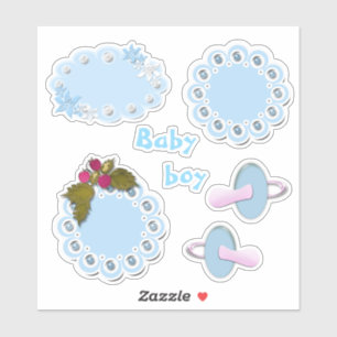 Sticker Set, bébé stickers, suce, bleu, étiquettes, alb