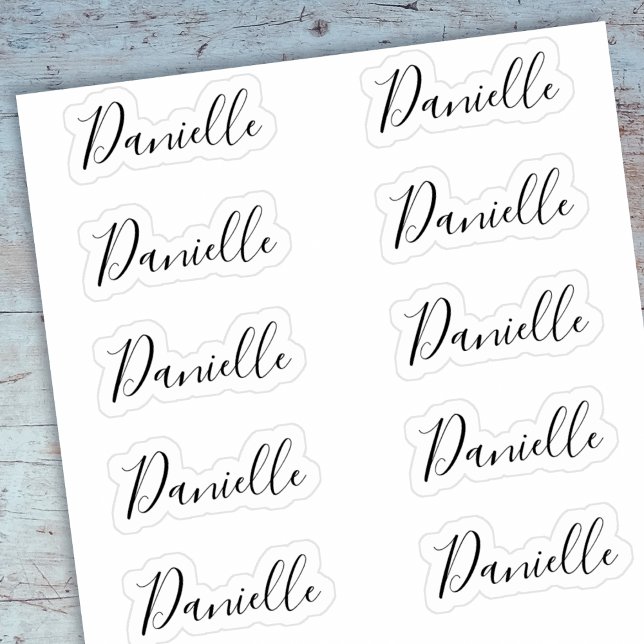Sticker Set of 10 - Elégant Signature Script Nom Danielle (Créateur téléchargé)