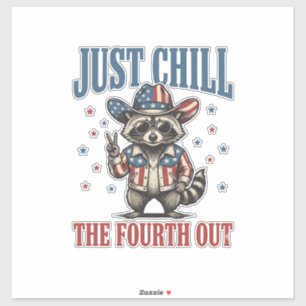 Sticker Seulement Chill Le Quatrième Sur T-Shirt De Raton 