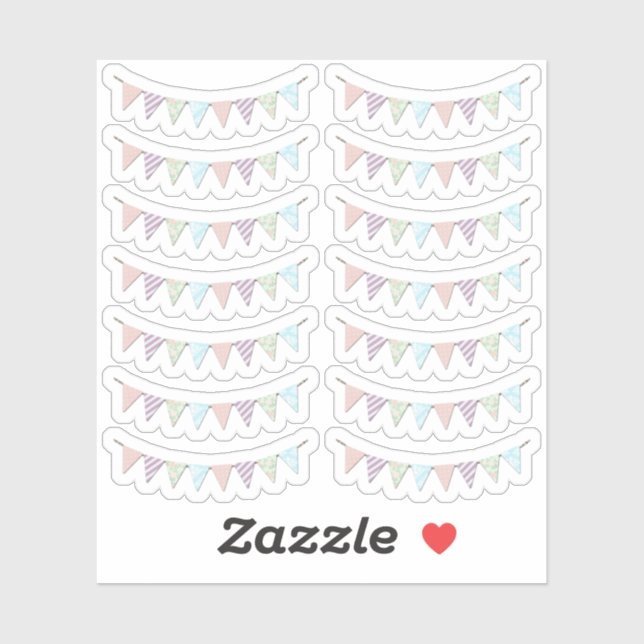 Sticker Shabby Chic Country Party Bunting Planner Feuille (Feuille)