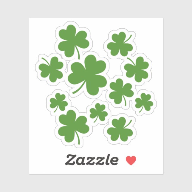 Sticker Shamrock de la Saint Patrick Motif Clover (Feuille)