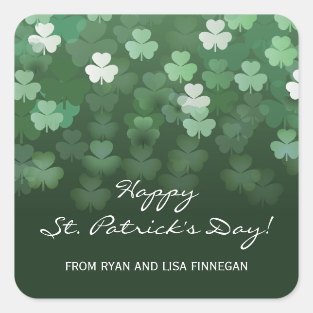 Sticker Shamrock Jour de la Saint Patrick pluvieux (Devant)