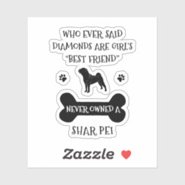 Sticker Shar Pei chien meilleur ami vinyle