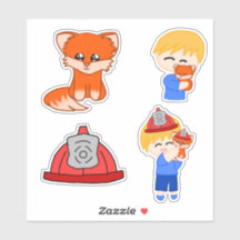 Sticker Sheet - Firefighter Fox