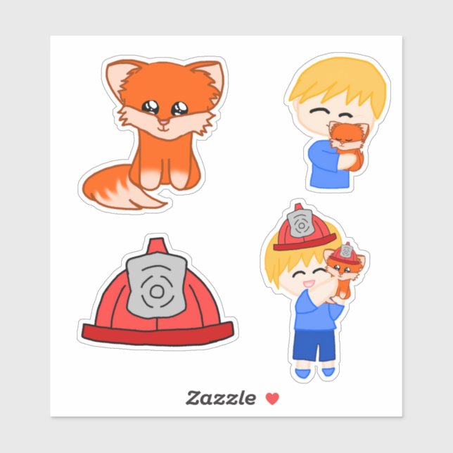 Sticker Sheet - Firefighter Fox (Blatt)