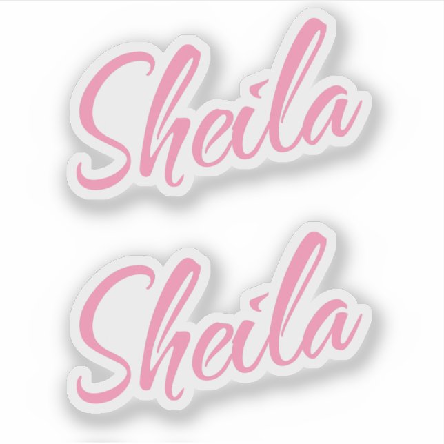 Sticker Sheila nom rose écriture cursive écriture x2 (Devant)