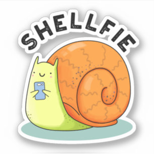 Sticker Shellfie Fundy Snail Selfie Pun