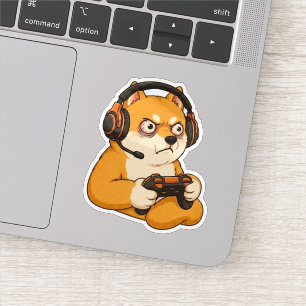 Sticker Shiba de colère de gamer