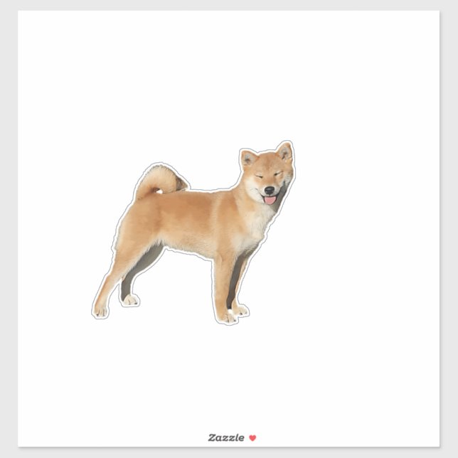 Sticker Shiba Inu Smile (Feuille)
