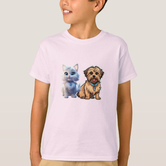 Sticker Shorkie Cartoon T-Shirt Designs (Devant)