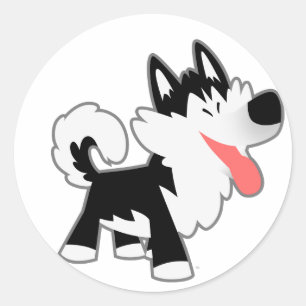 Sticker Siberian Husky Cartoon
