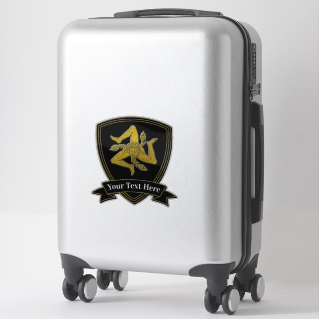 Sticker Sicilienne Trinacria Votre Texte (Sur valise)