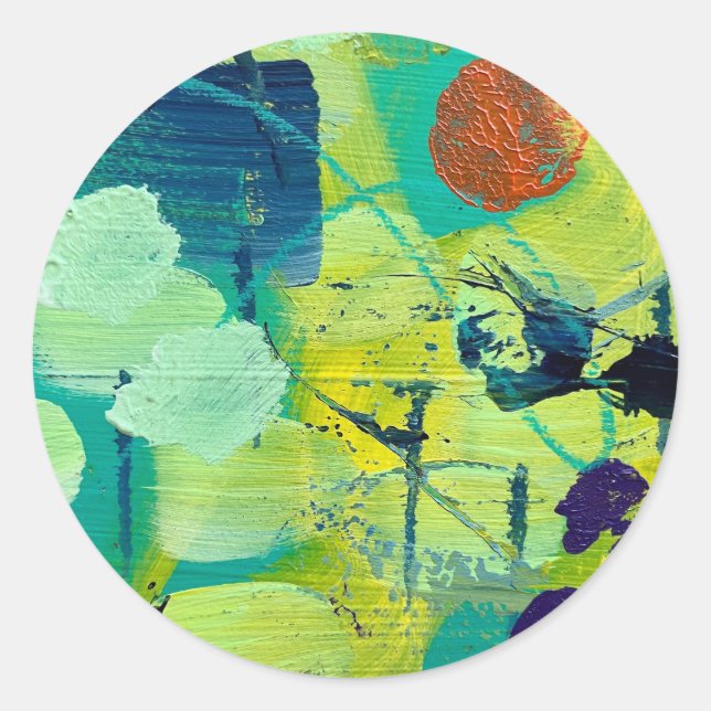 Sticker/Siegel im Open Meadow/Fenceposts-Design Runder Aufkleber (Vorderseite)