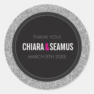 STICKER SIEGEL Moderner Glitzer Schwarz