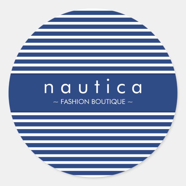 STICKER-SIEGEL: nautisch gestreift 4 Runder Aufkleber (Vorderseite)
