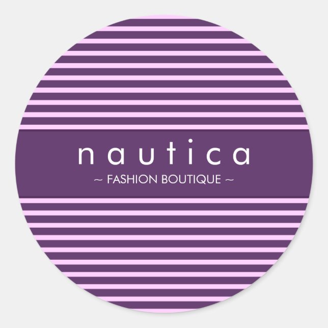 STICKER-SIEGEL: nautisch gestreift 7 Runder Aufkleber (Vorderseite)