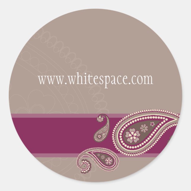 STICKER-SIEGEL: Paisley 3 Runder Aufkleber (Vorderseite)