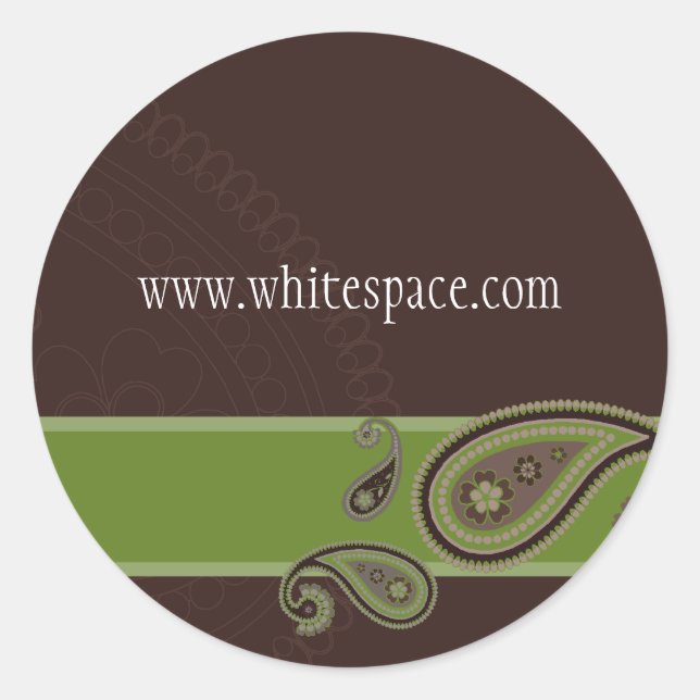 STICKER-SIEGEL: Paisley 4 Runder Aufkleber (Vorderseite)