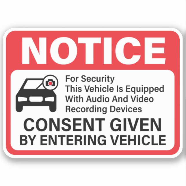 Sticker Signal d'avertissement de la caméra de sécurité de (Devant)