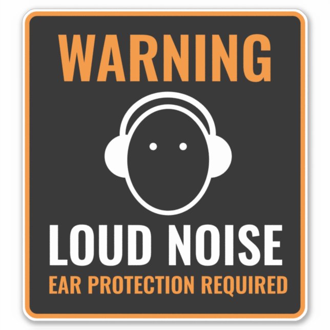 Sticker Signal d'avertissement sonore fort. Protection de  (Devant)