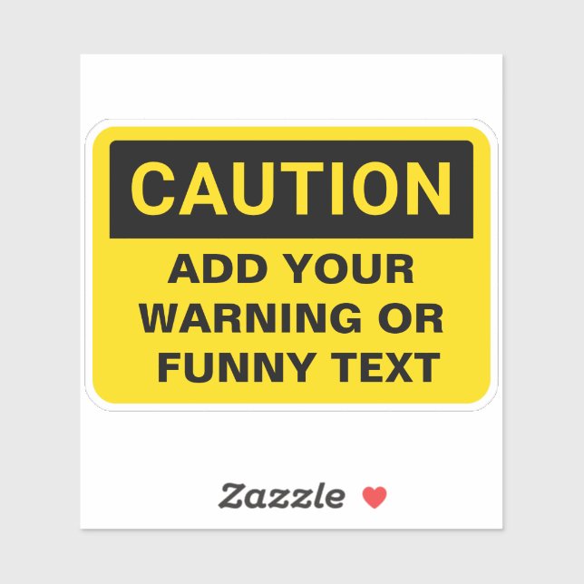 Sticker Signal personnalisé Avertissement (Feuille)