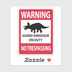 Sticker Signe d'absence d'intrusion (Tricératops)