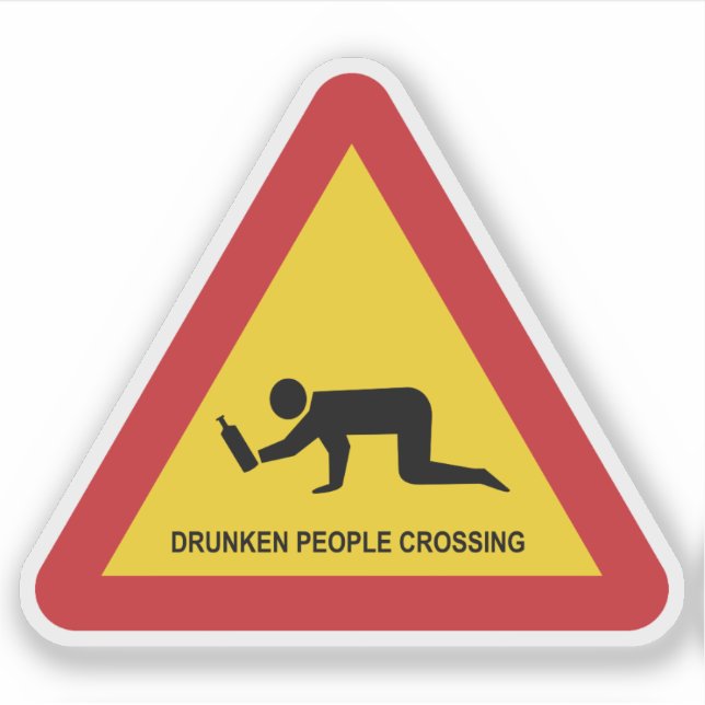 STICKER SIGNE DE TRAFIC DES PERSONNES BLANCHISES (Devant)