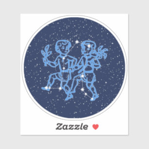 Sticker Signe Gemini Constellation et Zodiaque avec étoil