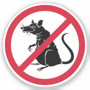 Sticker Signe interdit aux rats