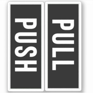 Sticker Signe-Stickers-Vertical-Porte-Poussée