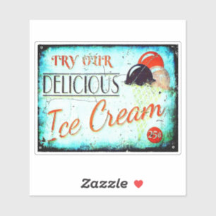 Sticker signe vintage de crème glacée