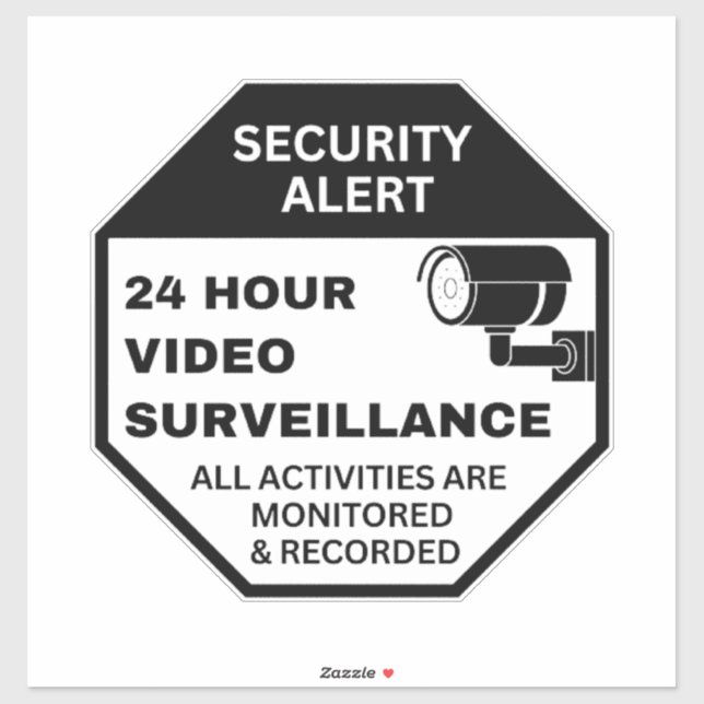 Sticker Signes de surveillance vidéo, Sécurité CCTV des en (Feuille)