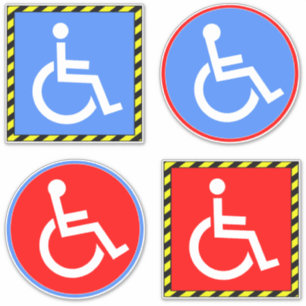 Sticker Signes pour fauteuil roulant handicapés (4 pack)