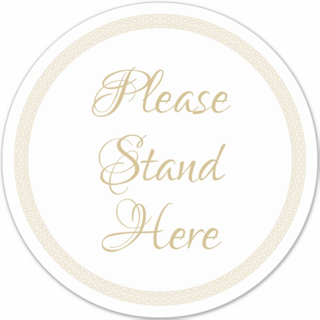 Sticker S'il vous plaît rester ici élégant panneau cercle  (Devant)