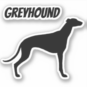 Sticker Silhouette Cool de silhouette de chien gris-hound 