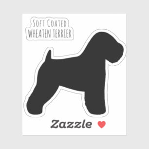 Sticker Silhouette de chien de Terrier à revêtement doux