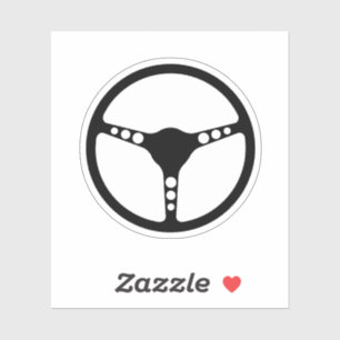 Sticker Silhouette de la roue de direction sportive