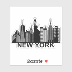 Sticker silhouette de la ville de New York