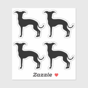 Sticker Silhouette de lévrier italien noir (ou de votre co