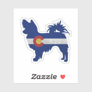 Sticker Silhouette de Papillon Dog Breed Colorado