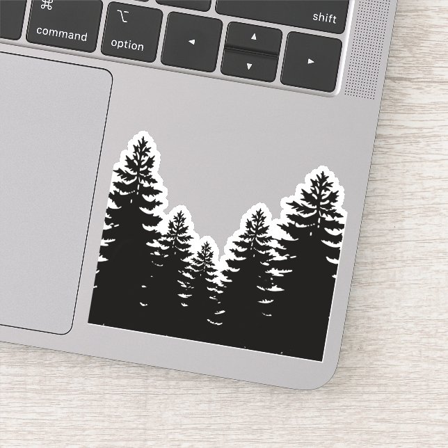 Sticker Silhouette de pin rustique aventure extérieure (Détail)