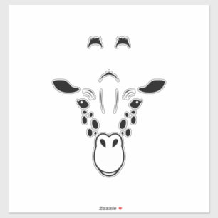 Sticker Silhouette face Giraffe
