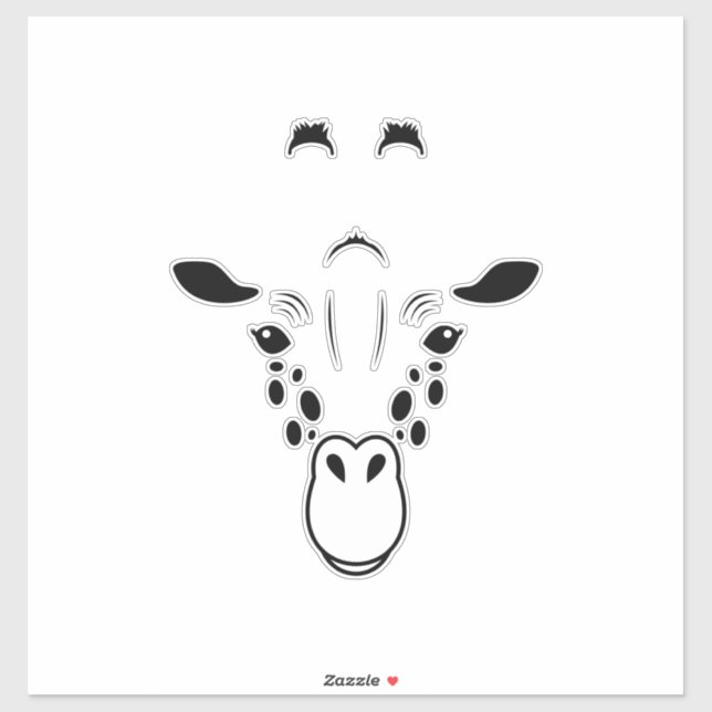Sticker Silhouette face Giraffe (Feuille)