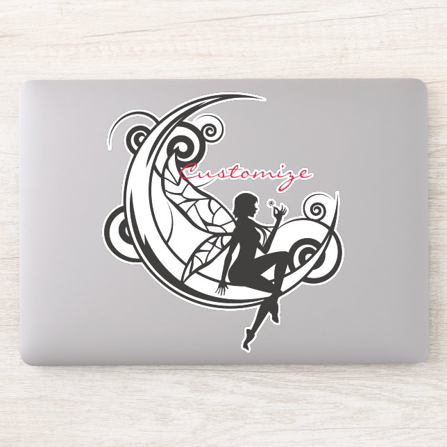 Sticker Silhouette Fée Lune Thunder_Cove (Ordinateur)