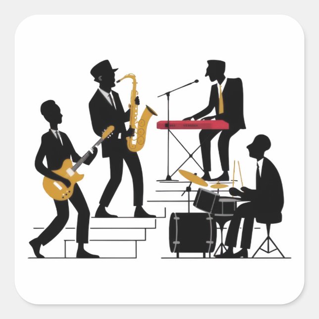 Sticker Silhouette Music Band (Devant)