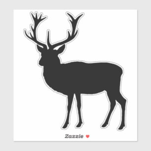 Sticker Silhouette traditionnelle de cerfs de stade noir