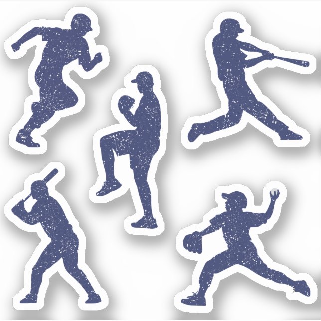 Sticker Silhouettes de baseball - bleu foncé (Devant)