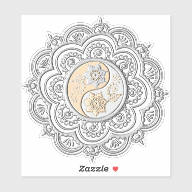 Sticker Silver & Gold Mandala (Feuille)